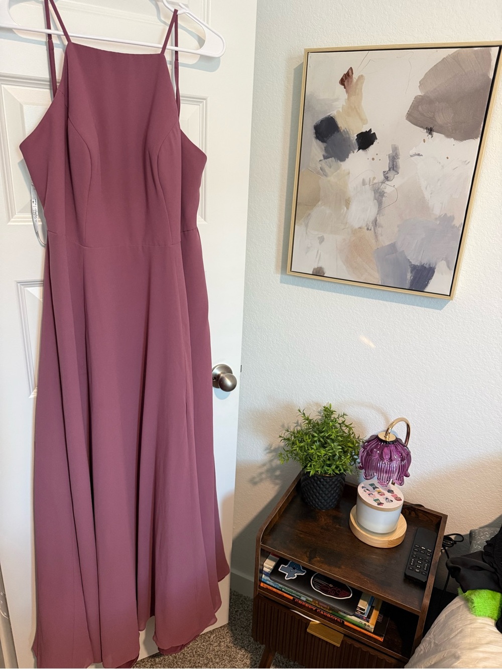 Celebrate DB Studio Mauve Spaghetti-Strap Maxi Dress Evening Gown Size 16 - Picture 2 of 4